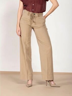 Straight Leg Women's Utility Pants in Tan